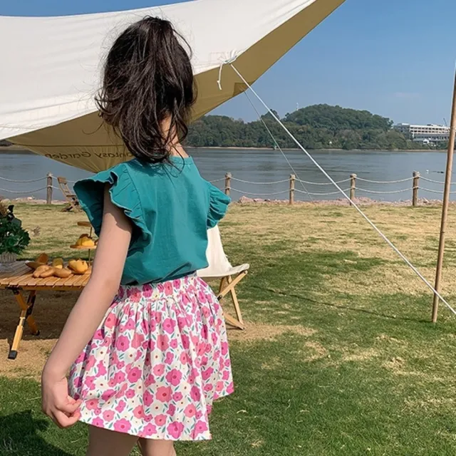 【橘魔法】純色莫代爾小飛袖上衣(涼感 T恤 棉T 短袖上衣 中童 童裝 女童 兒童)