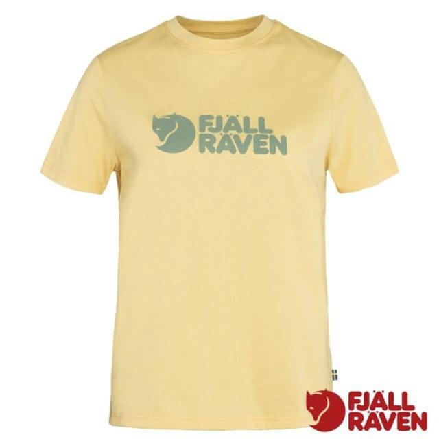 【Fjallraven】小狐狸 女 Fjallraven Logo 吸濕彈性有機棉混紡短袖圓領衫(87146-133 玉米黃)