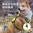 【Bayler】高亮反光防爆衝狗狗胸背 背心式狗狗牽引繩-附1.5米圓繩(大型犬/遛狗繩/寵物胸背帶/寵物外出用品)