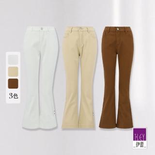 【ILEY 伊蕾】經典純色微喇叭牛仔褲(三色；M-XL；1232328601)
