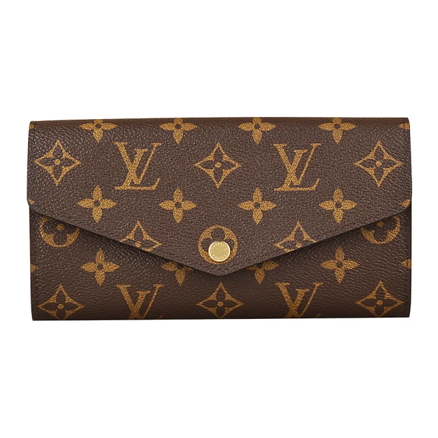 Louis Vuitton 路易威登 M62236經典SARAH系列Monogram花紋牛皮釦式長夾(罌粟紅)