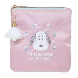 【SHO-BI 粧美堂】SNOOPY 史努比 春日芬芳系列 刺繡方形收納包 化妝包