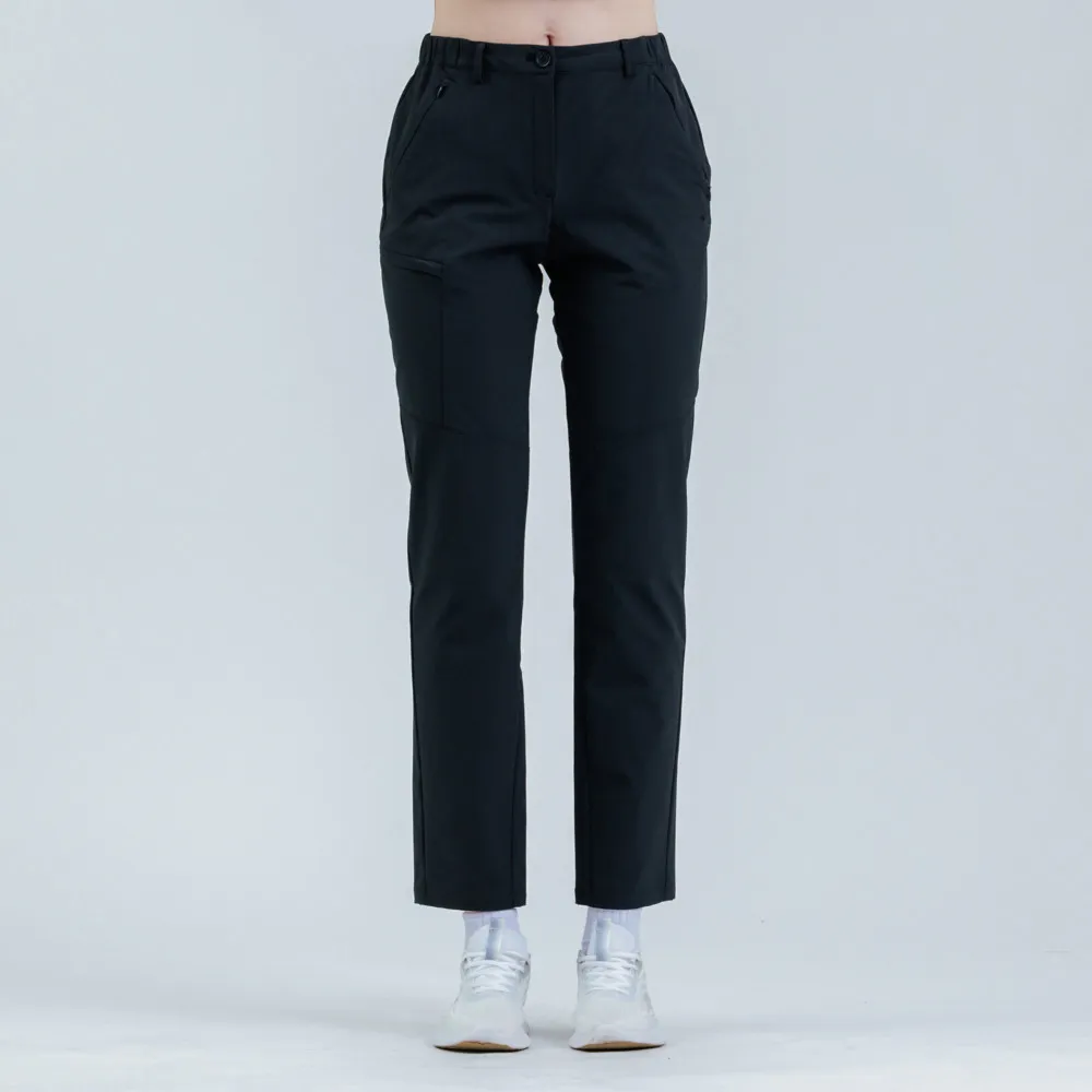 【Hilltop 山頂鳥】超潑水保暖彈性長褲 女款 黑｜PH31XFQ4ECA0