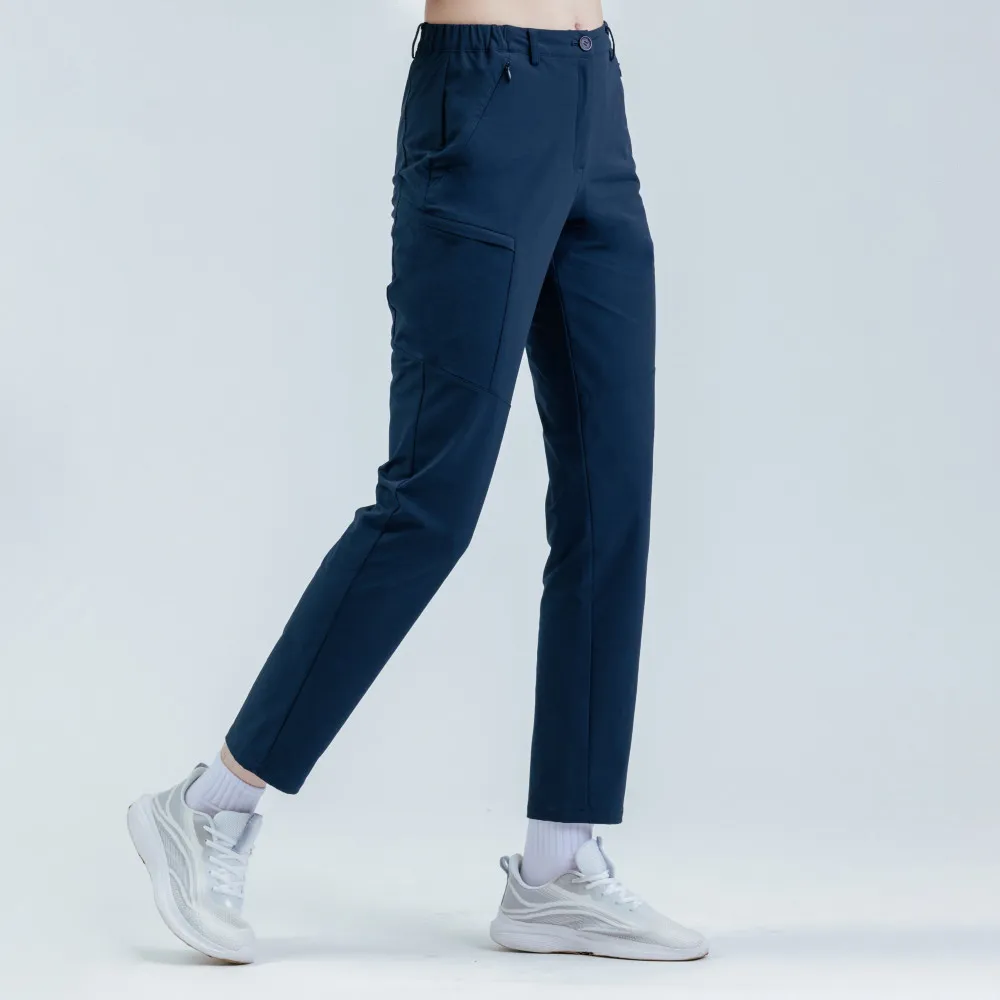 【Hilltop 山頂鳥】超潑水保暖彈性長褲 女款 深藍｜PH31XFQ4ECE0