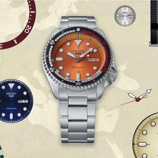 【SEIKO 精工】5 Sports 55週年限量 熱帶橘 機械錶 母親節 送禮 禮物(SRPK07K1/4R36-15C0U)