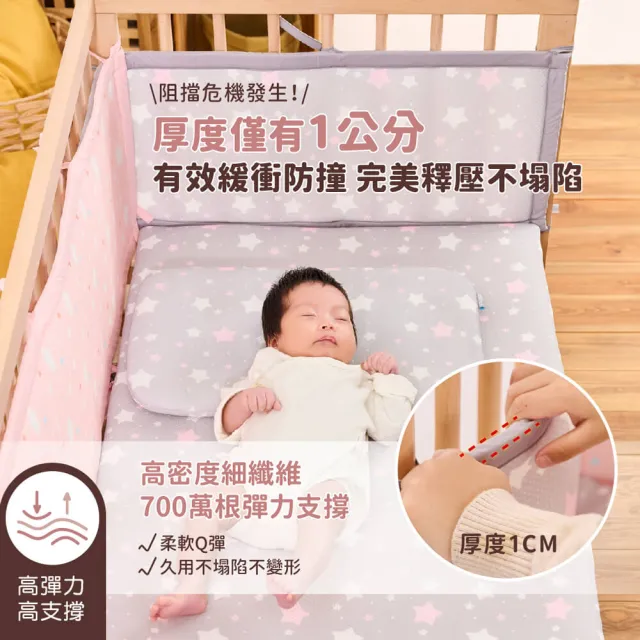 【PeNi 培婗】3D透氣寶寶安全床圍嬰兒床圍(透氣床圍 防護墊 安全防護 安全墊)