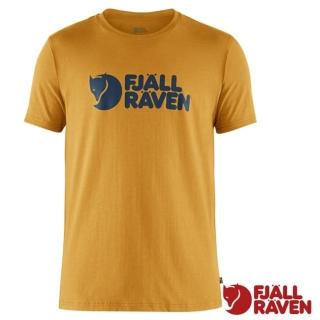 【Fjallraven】男 Fj☆llr☆ven Logo 吸濕彈性有機棉混紡短袖圓領衫.休閒T恤(87310-160 赭黃)