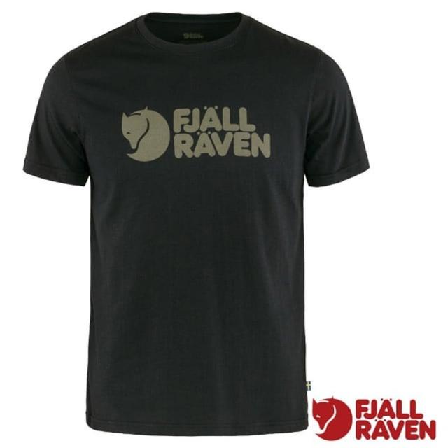 【Fjallraven】小狐狸 男 Fjallraven Logo 吸濕彈性有機棉混紡短袖圓領衫(87310-550 黑)