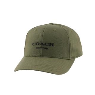 【COACH】刺繡標誌棉質棒球帽(軍綠色)