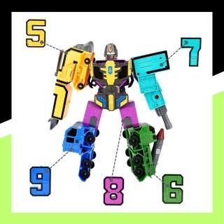 【小鹿嚴選】數字變形機器人綜合組 5到9(數字機器人/數學啟蒙/數字練習/變形金剛/交通工具/工程車)