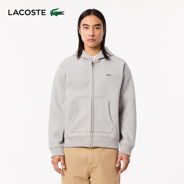 LACOSTE 男裝-車線大格紋鋪棉外套(黑色) 推薦