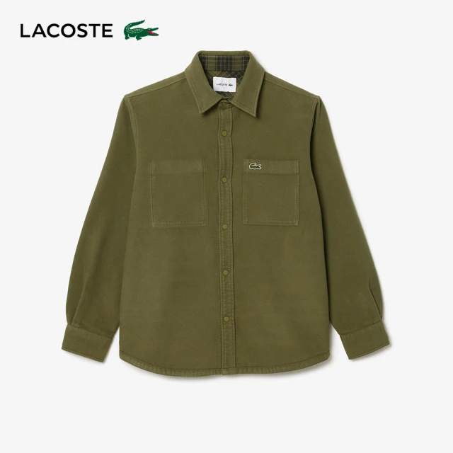 LACOSTE 男裝-車線大格紋鋪棉外套(黑色) 推薦