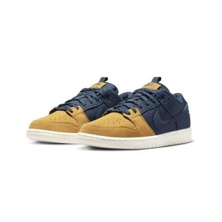 【NIKE 耐吉】Nike 滑板鞋 SB Dunk Low Pro PRM 土黃 深藍 男鞋 麂皮 帆布 休閒鞋 DX6775-400