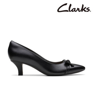 【Clarks】女鞋 Kepley Holly 優雅真皮蝴蝶結飾跟鞋 高跟鞋(CLF80002D)