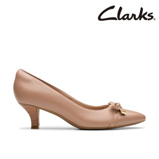 【Clarks】女鞋 Kepley Holly 優雅真皮蝴蝶結飾跟鞋 高跟鞋(CLF80003D)