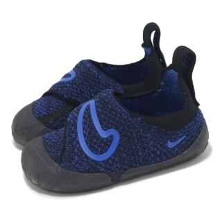 【NIKE 耐吉】童鞋 Swoosh 1 TD 小童 黑 藍 學步鞋 休閒鞋 魔鬼氈 方便穿脫(FB3244-401)
