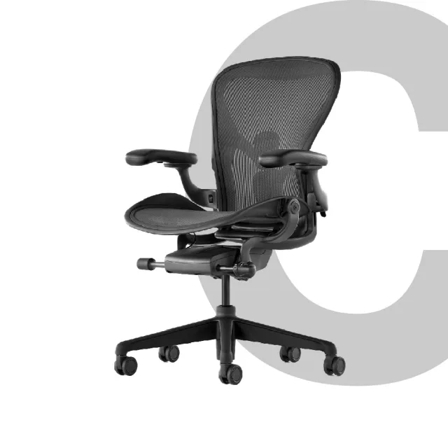 【Herman Miller】Aeron 全功能 - 石墨黑｜C SIZE｜世代家具｜原廠授權代理商(人體工學椅/電腦椅/辦公椅)