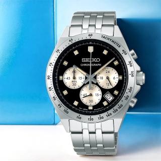 【SEIKO 精工】NEO VINTAGE 復古經典計時手錶-黑色 開學禮 送禮 推薦(SBTR047J 8T63-02R0D)