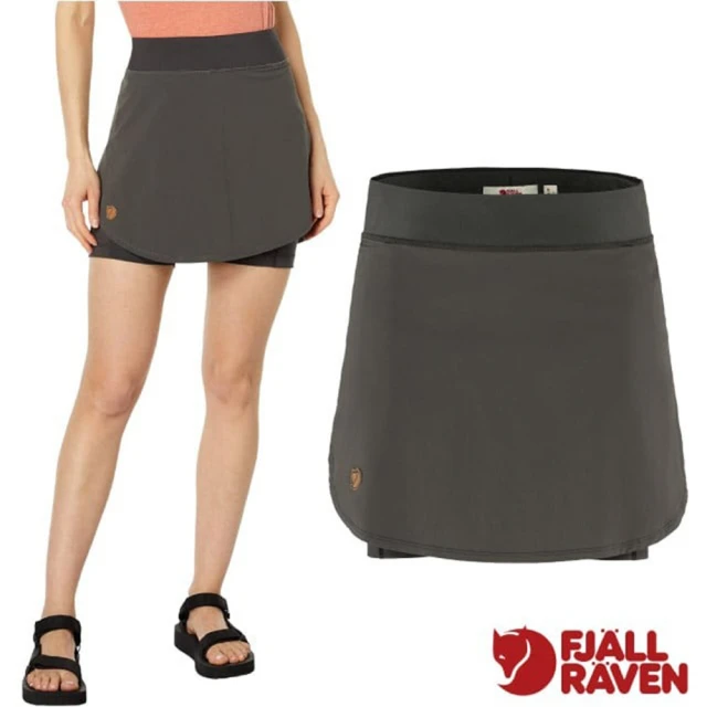 Fjallraven 女 Abisko Midsummer Skort 彈性輕量透氣休閒褲裙.短裙(84780-018 石頭灰)