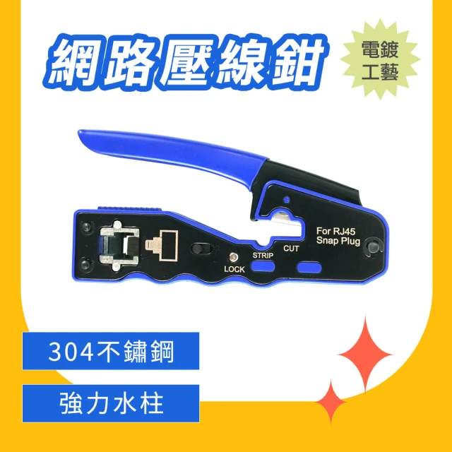 職人工具 網路壓線鉗 8P網路夾 電纜剝線鉗 RJ45壓接鉗 網路線壓接 185-CAT567 網路測線器(網路壓接鉗)