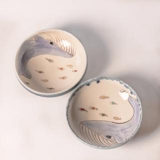 【上作美器】宋立｜鯨魚淺碗 雙人組(飯碗、小菜碟、沙拉碗、送禮)