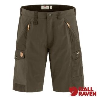 【Fjallraven】男 Abisko Shorts 彈性耐磨登山健行短褲.多口袋工作褲(82833-633 深橄欖)