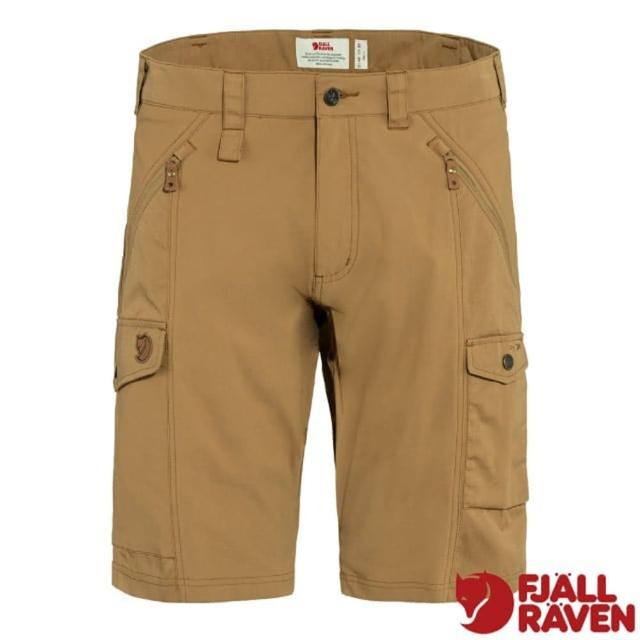 【Fjallraven】小狐狸 男 Abisko Shorts 彈性耐磨登山健行短褲(82833-232 蕎麥棕)