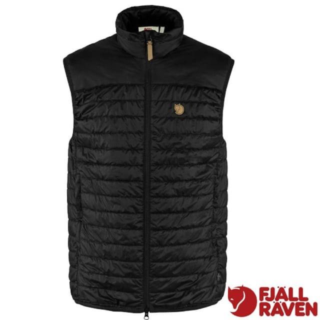 【Fjallraven】男 Abisko Padded Vest 輕量防風保暖化纖背心.高領開襟背心(83775-550 黑)