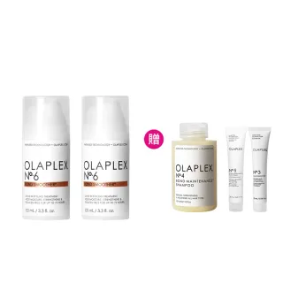 【OLAPLEX 歐啦】6號免沖洗修復乳雙入組(6號免沖洗修復乳100mlx2+4號溫和水潤洗髮乳100ml)