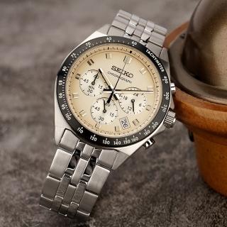 【SEIKO 精工】NEO VINTAGE 復古經典計時手錶-米色 開學禮 送禮 推薦(SBTR045J 8T63-02R0S)