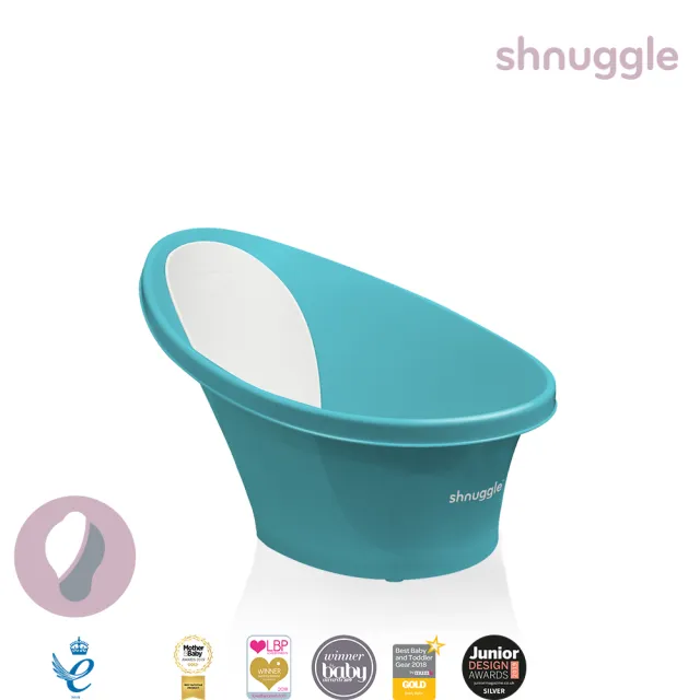 【Shnuggle】月亮澡盆 4件組 優惠組合(嬰兒澡盆+星光洗澡玩具+漂漂船+洗澡玩具收納桶)