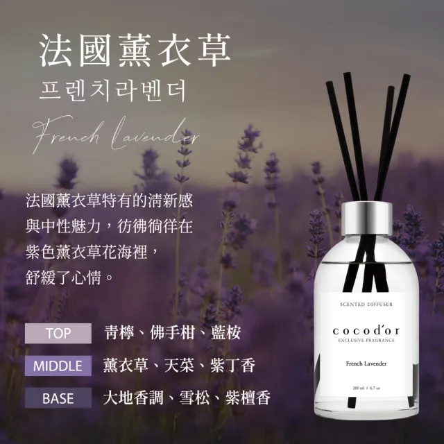 【cocodor】白標系列擴香瓶200ml+擴香補充瓶200ml(2+2超值組/原廠直營)