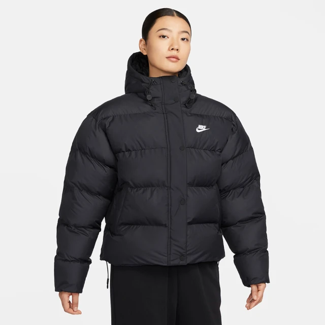 NIKE 耐吉 AS W NSW TF ECDWN GS PUFFER 連帽 女 黑色 羽絨外套 保暖(FD8291-010)