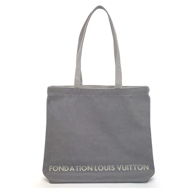 【Louis Vuitton 路易威登】博物館基金會限定版帆布袋(灰/白)