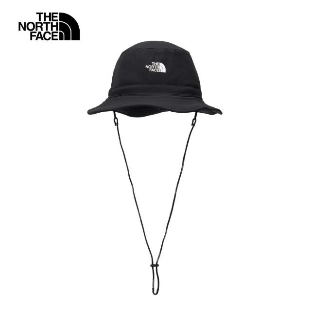 【The North Face 官方旗艦】北面男女款黑色DWR防潑水雙面戴設計漁夫帽｜8CTJKX7