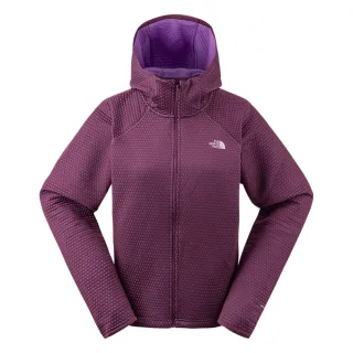 【The North Face】北面女款紫色吸濕排汗針織連帽外套｜83U91NI(排汗衫)