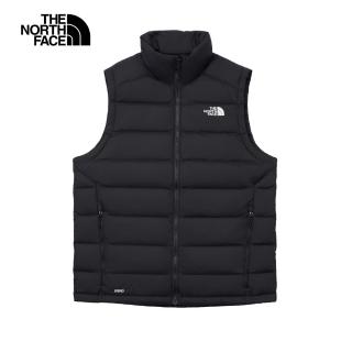 【The North Face 官方旗艦】北面男款黑色舒適保暖立領羽絨背心｜88R64H0(550蓬鬆度)