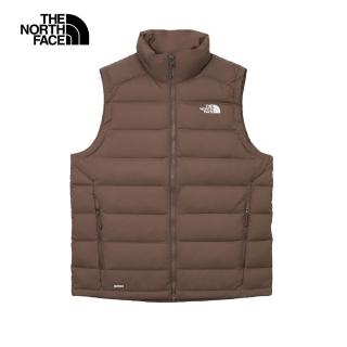 【The North Face 官方旗艦】北面男款棕色舒適保暖立領羽絨背心｜88R61OI(550蓬鬆度)