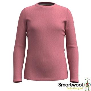 【SmartWool】童 Thermal 美麗諾羊毛控溫圓領長袖排汗衛生衣(SW011557-N72 花卉淺粉)