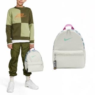 【NIKE 耐吉】後背小包 Brasilia JDI 兒童款 米白 藍 雙肩背 小包 水瓶側袋(DR6091-104)