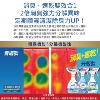 【日本Febreze風倍清】布織品專用速乾型超細密消臭噴霧320ml/瓶(地毯沙發鞋子居家衣物除臭噴霧清潔劑)