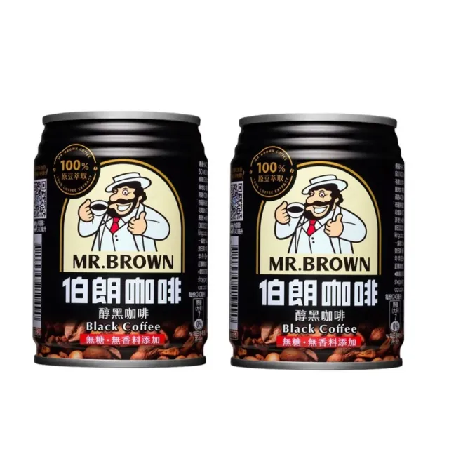 【金車/伯朗】醇黑咖啡240mlx2箱(共48入)  