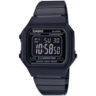 【CASIO 卡西歐】復古不鏽鋼帶計時電子錶(B650WB-1B)