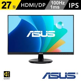 【ASUS 華碩】VA27DQFR 27型 IPS FHD 100Hz 護眼螢幕(Adaptive-Sync/1ms/低藍光不閃屏)