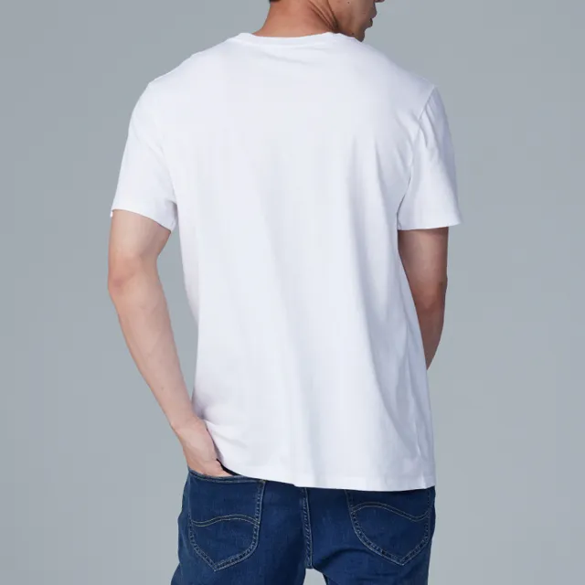 【Lee】出清品-男裝 短袖T恤 / 左胸三角 小LOGO 共2色 舒適版型(LB302032848 / LB302032K14)
