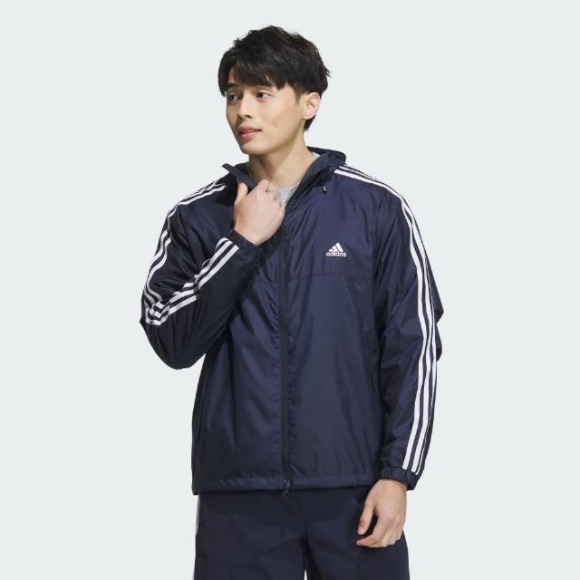 【adidas 愛迪達】外套 男款 運動外套 風衣外套 ES+ 3S WV JKT 藍 JF3954(S2738)