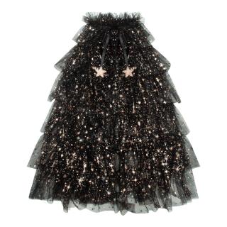 【Mimi&Lula】AW24 變裝派對-歐若拉荷葉邊女巫紗質披風(萬聖節變裝)