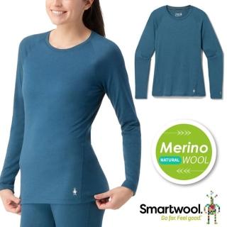 【SmartWool】女 All-season 美麗諾羊毛內著長袖.衛生衣.內搭衣.貼身內衣(SW016913-G74 暮光藍)