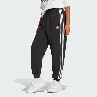 【adidas 愛迪達】長褲 女款 運動褲 縮口 W 3S FT LS PT 黑 HA4375