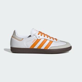 【adidas 愛迪達】休閒鞋 女鞋 運動鞋 三葉草 SAMBA OG W 白灰橘 IE6521